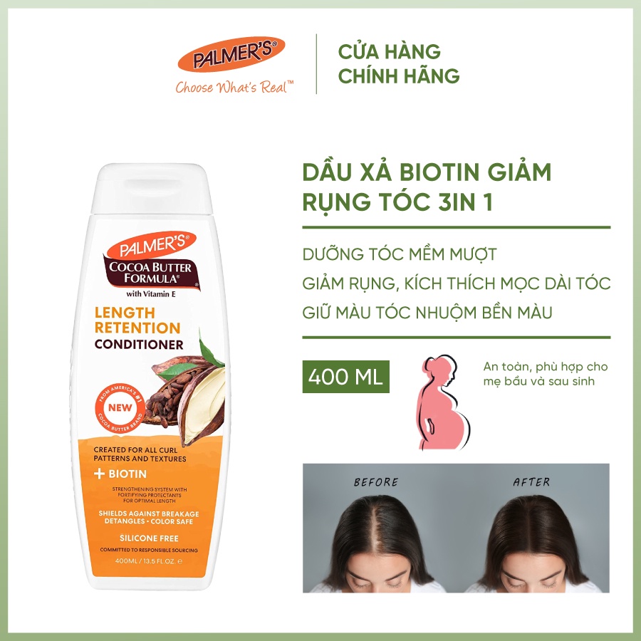 Bộ sản phẩm giảm rụng tóc Biotin Palmer's (Dầu Gội 400ml và Dầu Xả 400ml)