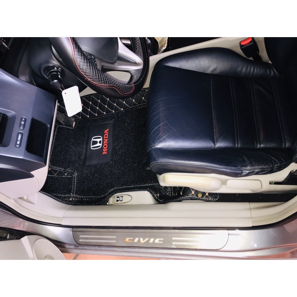 Thảm lót sàn ô tô 6D Honda Civic 2015-2023, 2007-2014 chống nước, không mùi, phủ kín 90% sàn xe