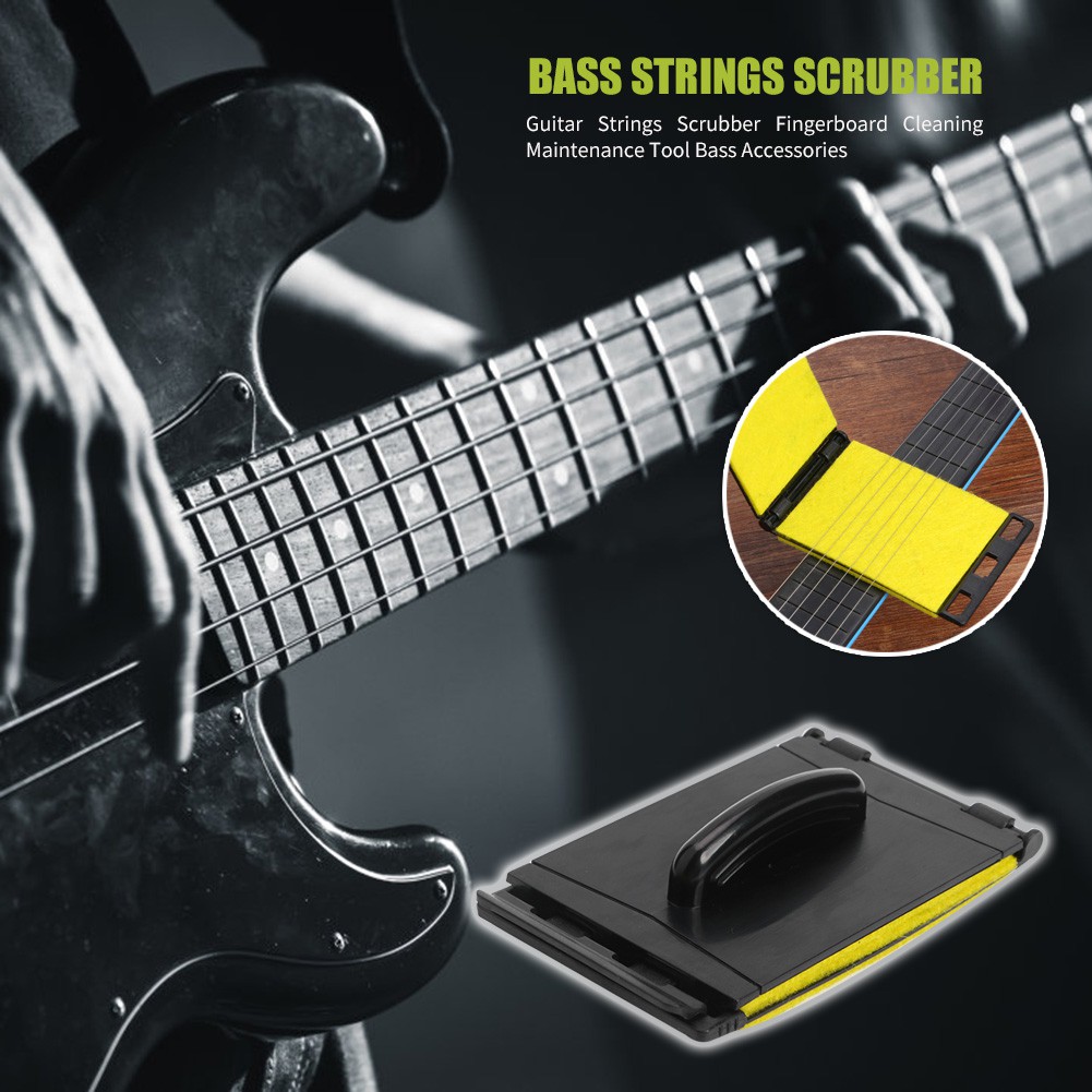 COD❤Electric Guitar Bass Strings Scrubber Fingerboard Rub Cleaning Tool Care