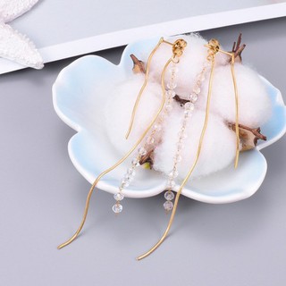 Bông Tai Chuỗi Pha Lê Titan Không Đen TT 2366