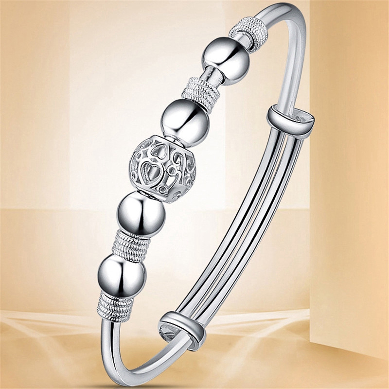 Vòng tay hạt di chuyển bạc S925 thời trang nữ