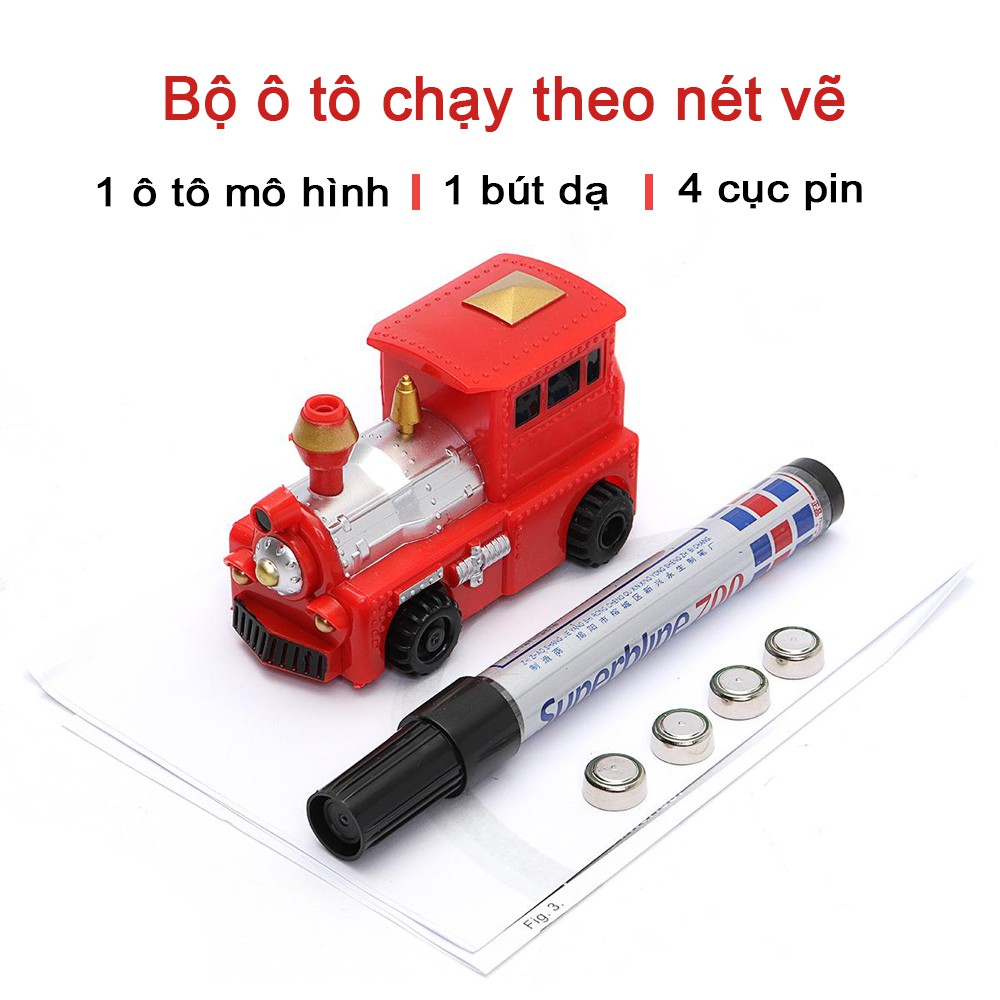 [ Qùa Tặng Độc Đáo] Xe ô tô đồ chơi chạy theo nét vẽ của trẻ bé, cảm ứng, nhỏ, mini, Inductive Toys Car