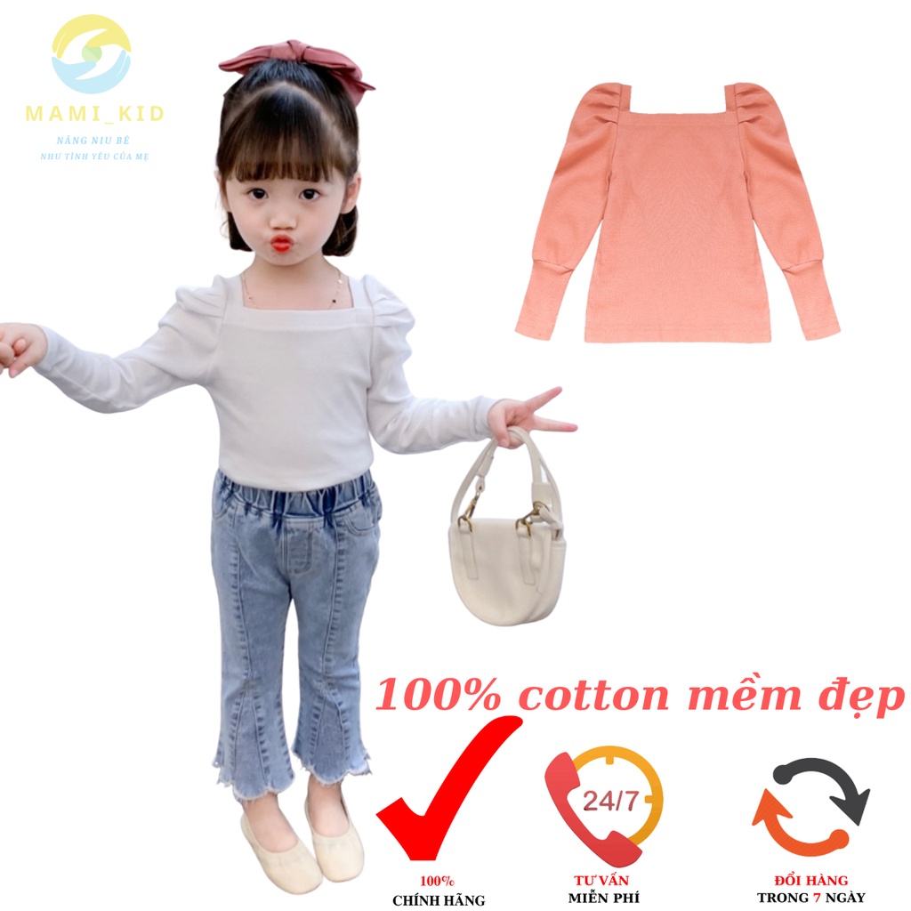 áo thun trẻ em tay dày thu đông, chất liệu 100% cotton mềm đẹp, size đến 35kg Mami Kid