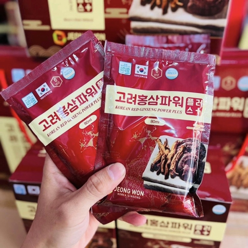 Nước Hồng Sâm Linh Chi Nhung Hươu Jeong Won Hàn Quốc cap cấp hộp 20 gói x 80ml - hoanggamkorea
