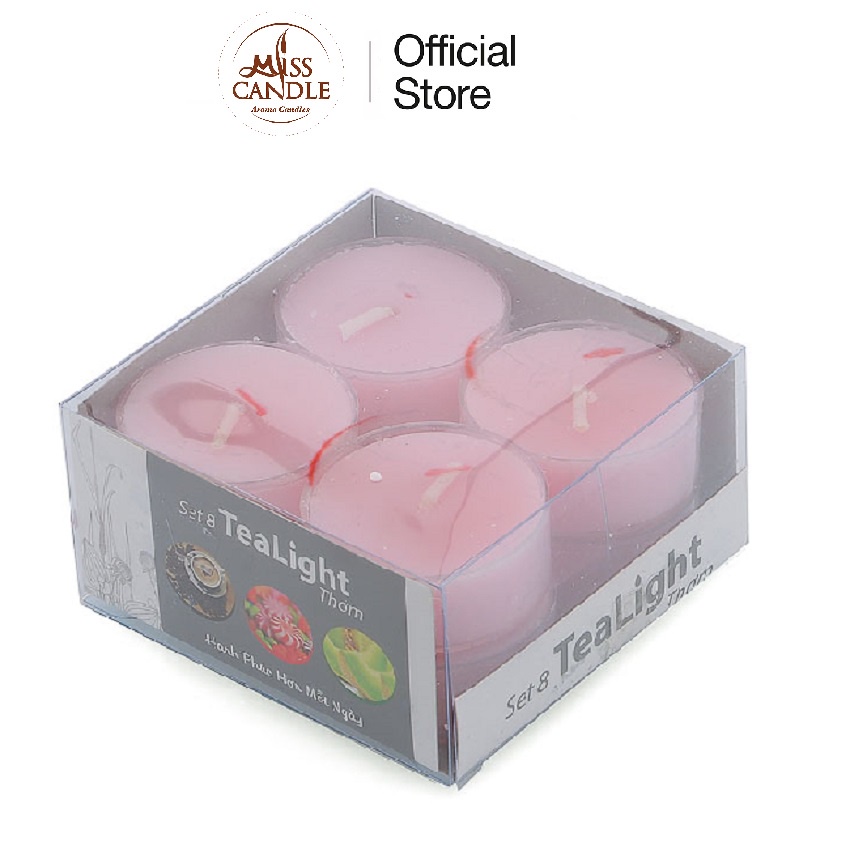 Nến thơm hộp 8 nến tealight Miss Candle NQM2059 (Chọn màu)