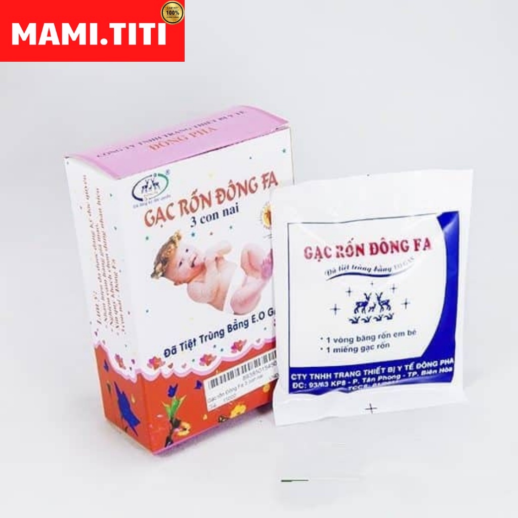 Băng Rốn Đông Fa, Gạc Rốn Cho Trẻ Sơ Sinh (Hộp 3 Miếng) - 200x200mm  MAMI TITI