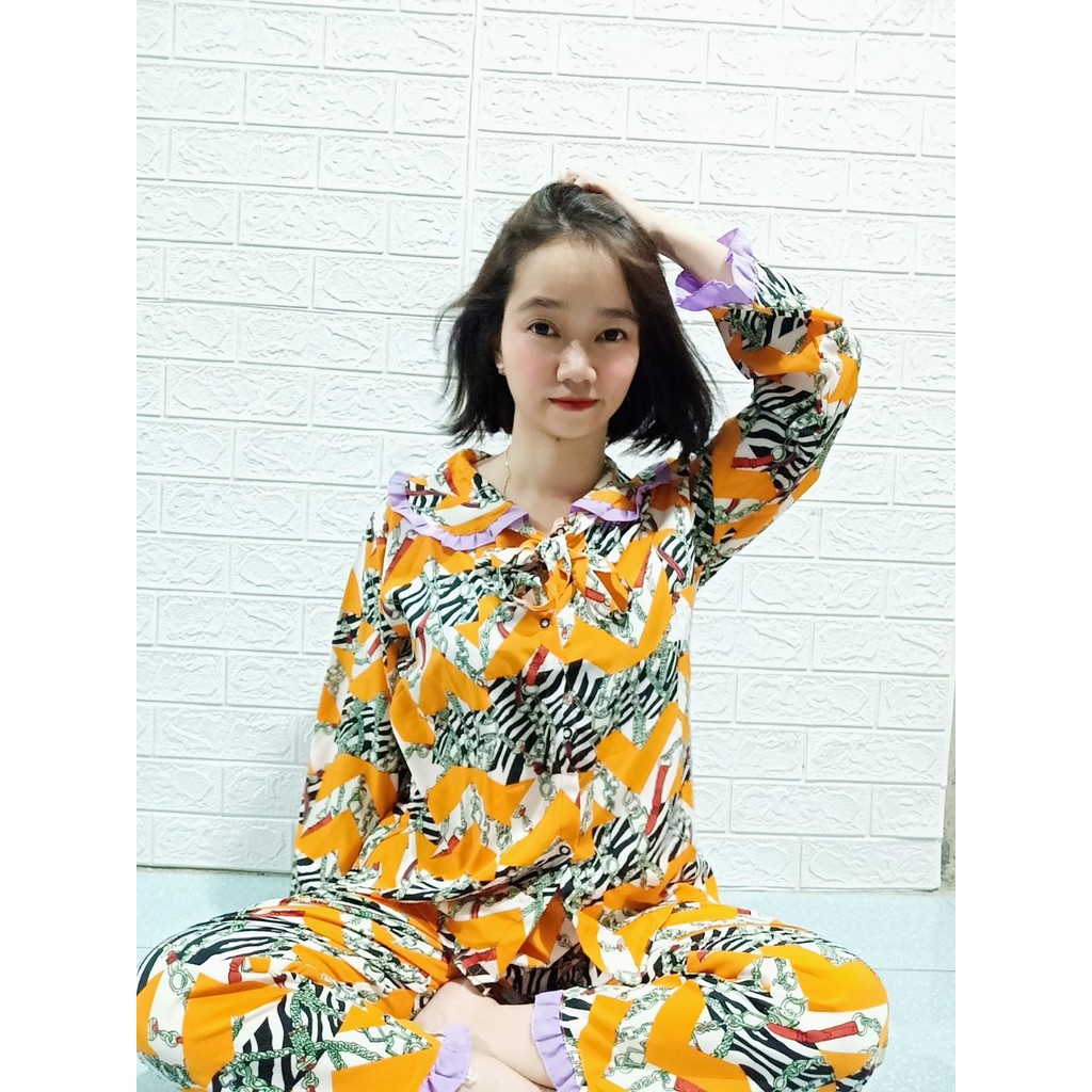 (55-65kg).BỘ TIỂU THƯ LỤA HÀN TAY DÀI QUẦN DÀI