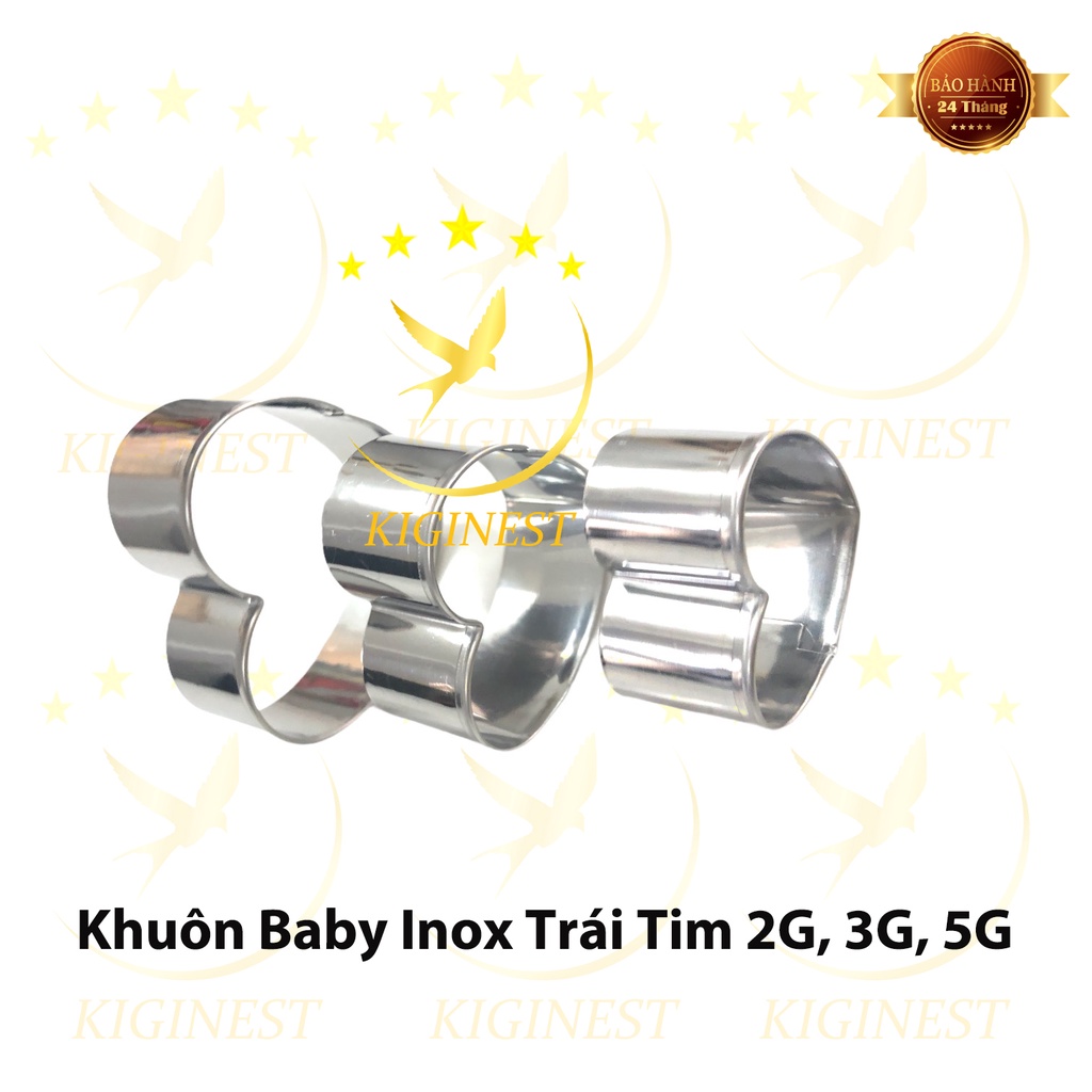 [GIÁ SIÊU RẺ] KHUÔN YẾN INOX 304 BABY TRÁI TIM 2G, 3G, 5G ĐẮP, SẤY VÀ ĐỊNH HÌNH TỔ YẾN - SET YẾN CHƯNG