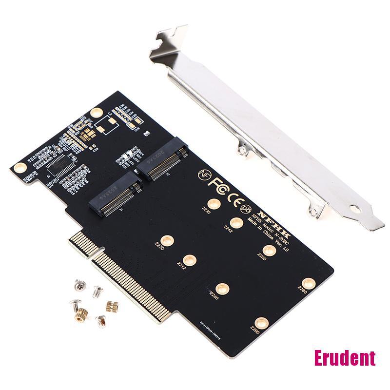 Set 2 Thẻ Chuyển Đổi Nvme M.2 Ahci Sang X8 X16 Pcie Express 3.0 Gen3 Raid Chuyên Dụng