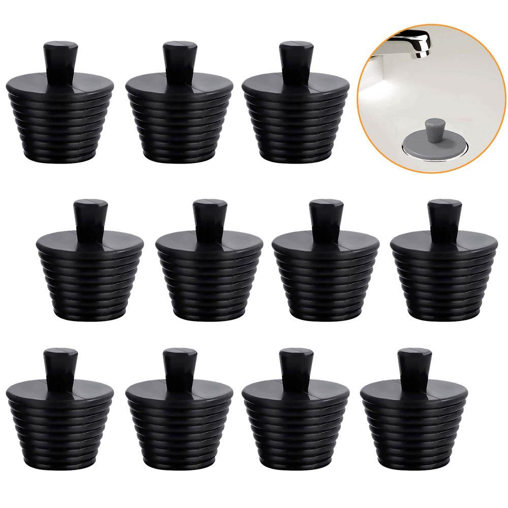 Bộ 2 / 4 / 6 Nắp Đậy Cống Thoát Nước Bồn Rửa Chén Bằng Silicone Màu Đen