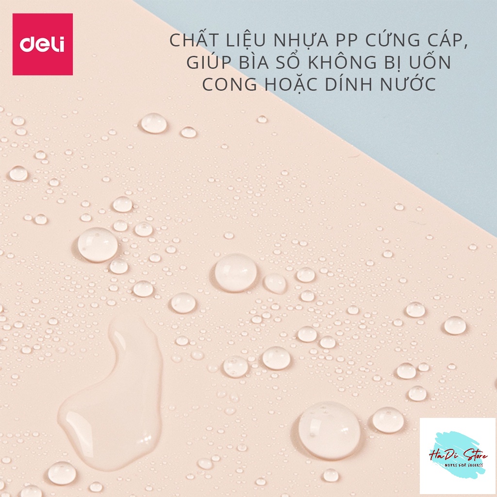 Sổ tay ghi chép 80 trang khổ A5/B5 bìa pastel - giấy kẻ ngang gáy lò xo DELI 24202/24203