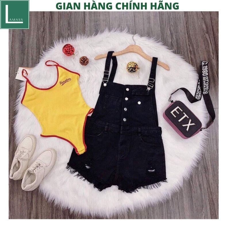 Yếm short katun nữ ,yếm quần bò sóc kiểu dáng hàn quốc ulzzang -LAMASS