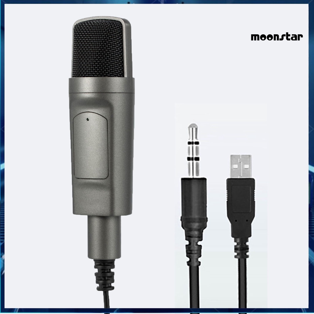 MN_moonstar 3.5mm/USB Plug Desktop Wired Microphone for Gaming/Singing/Live Streaming/Record