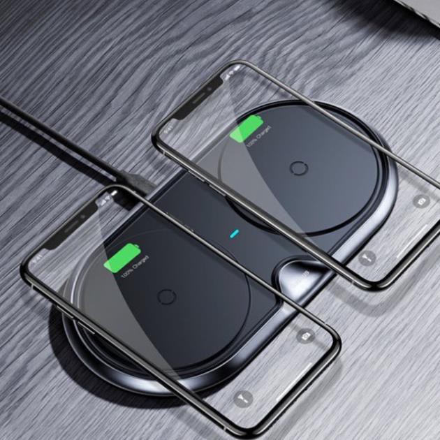 Đế sạc nhanh không dây - CHUẨN HÃNG BASEUS DUAL WIRELESS CHARGER-BH 6 THÁNG