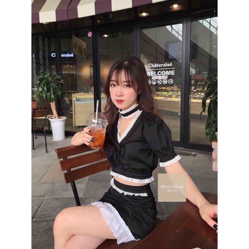 Thanh lý lolita set của mintofficial pass áo + chân váy kèm choker