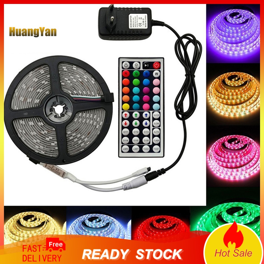 Dây Đèn Led 5m 3528 Rgb Thay Đổi Màu Sắc Điều Khiển Từ Xa Trang Trí Nhà Cửa / Quán Bar