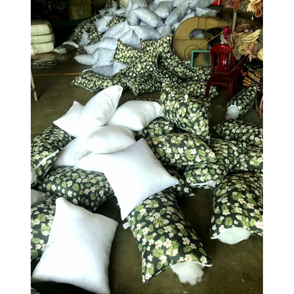 Ruột gối nằm, ruột gối đầu họa tiết hoa lá vải poly cotton kích thước 45cmx65cm  - Xưởng may giá sỉ