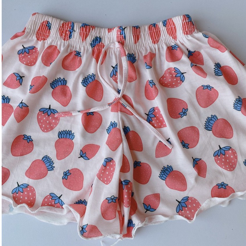 Quần Đùi Cộc Kitty Viền Bèo Nữ - Rere.Store [FREESHIP] - Short mặc nhà, mặc đi ngủ chất thun ống rộng Ulzzang | BigBuy360 - bigbuy360.vn
