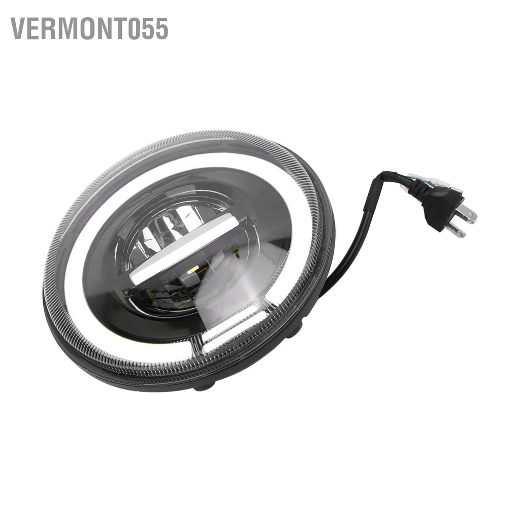 Có thể bán buôn Đèn pha 7in dành cho xe máy LED Angel Eye Tròn IP67 Chống thấm nước 12‑80V Ánh sáng vàng đỏ Phổ quát Vermont055 Hàng giao ngay