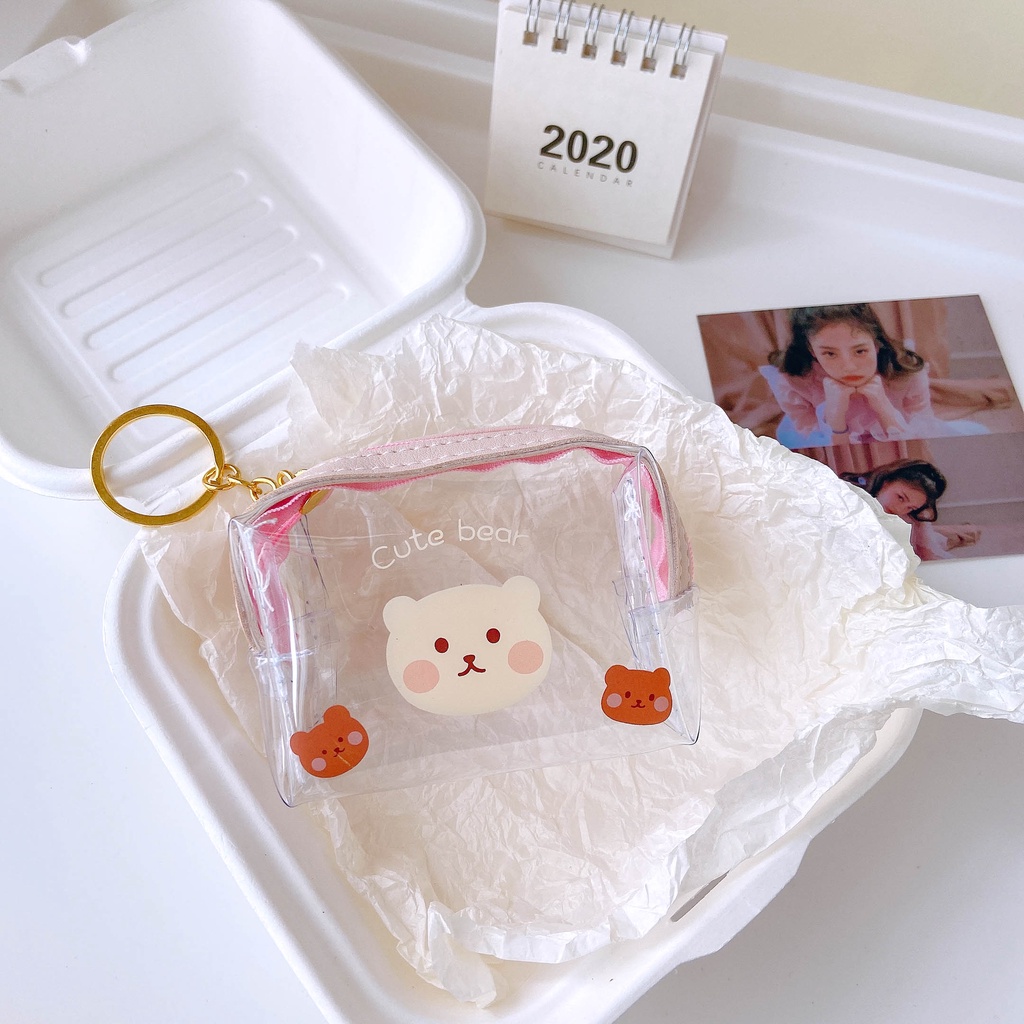 Ví mini đựng tiền xu có móc gắn chìa khóa cho trẻ em