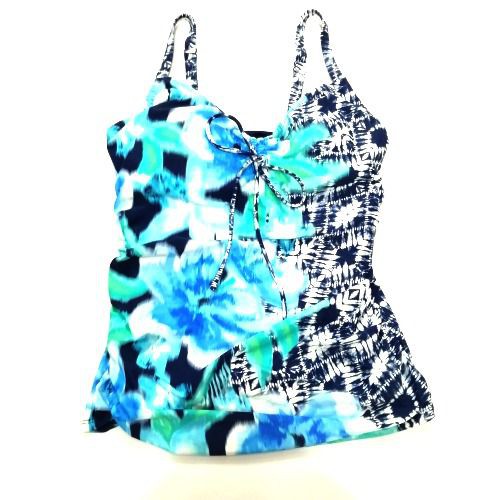 Đồ bơi Beach House 2 dây hoa văn xanh ( TH8921 )