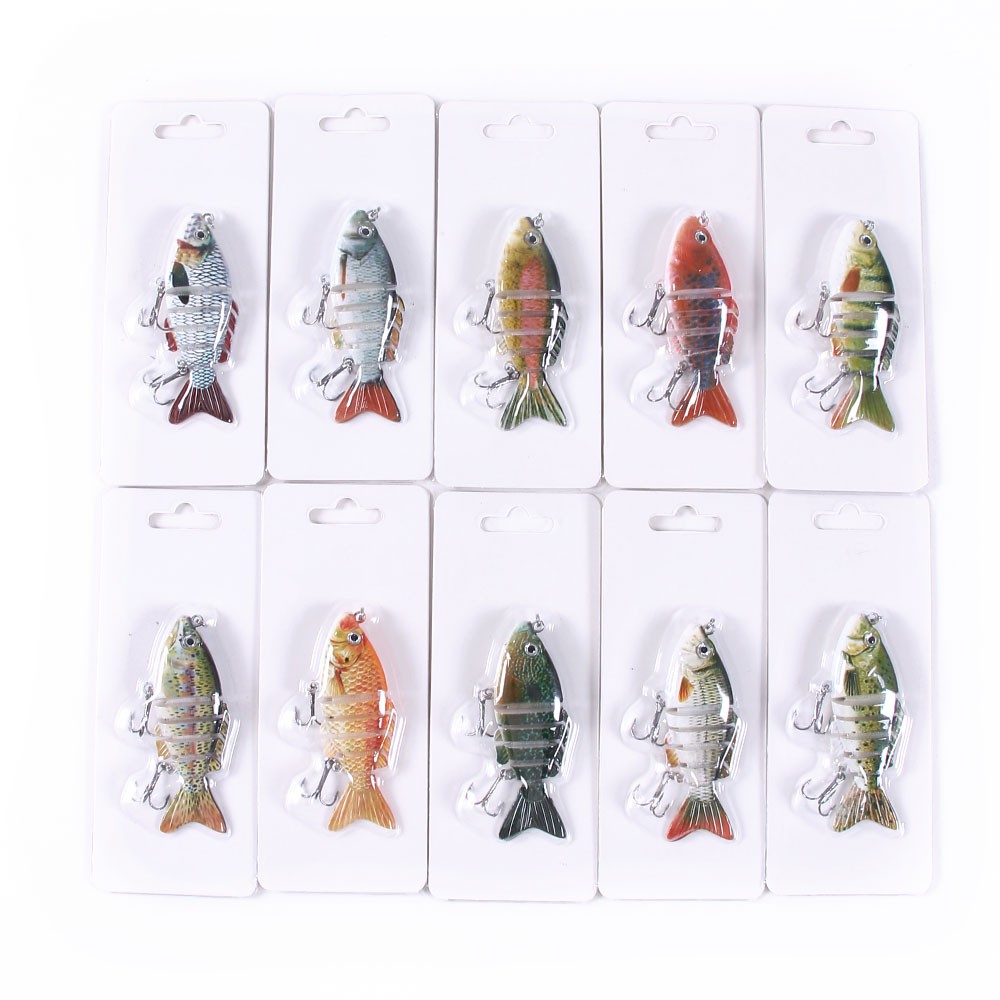Mồi câu cá nhân tạo 6 khớp 8cm 13g