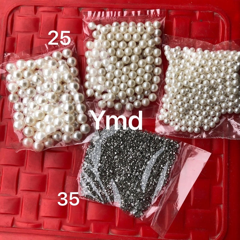 Hạt ngọc trai giả dùng cho máy đóng ngọc + chấu đóng