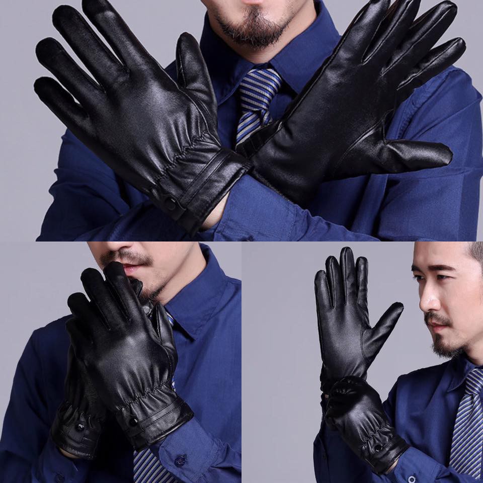 Găng tay da cảm ứng lót nỉ nam nữ- Găng tay da nam nữ