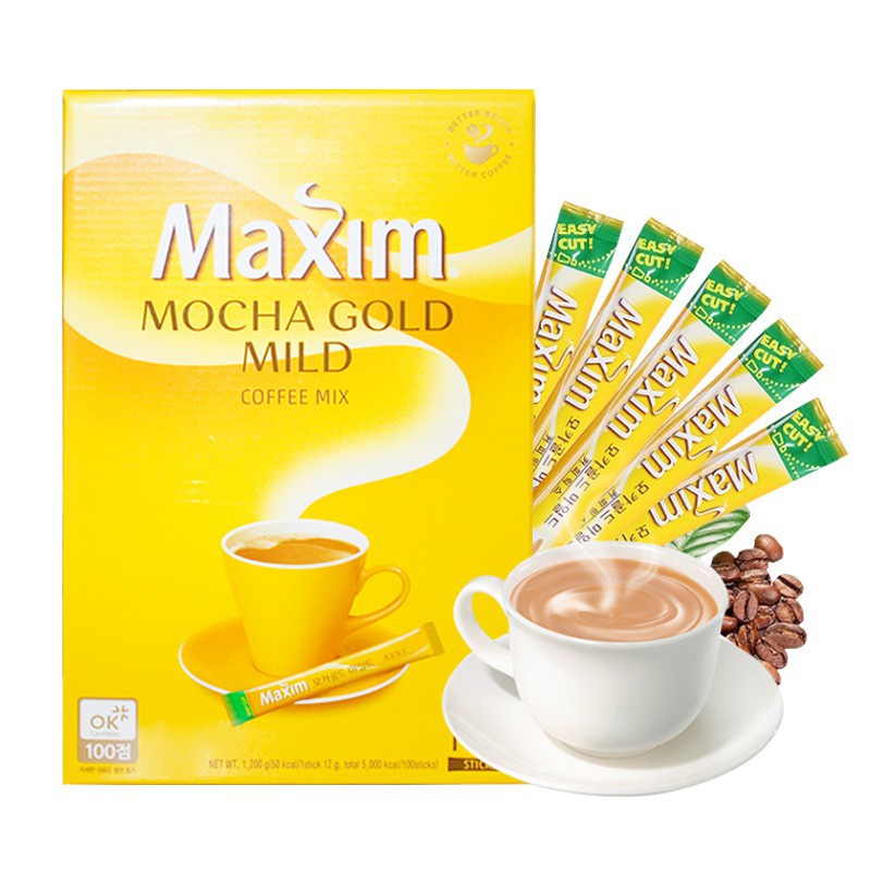 CÀ PHÊ MAXIM MOCHA GOLD HÀN QUỐC HỘP 100 GÓI