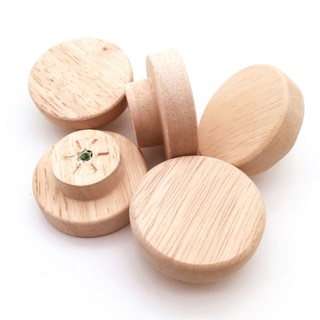 Set 4 núm kéo tủ gỗ hình tròn bằng gỗ tự nhiên