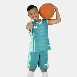 Bộ Quần Áo Bóng Rổ Trẻ Em Bulbal Dino Kid Xanh Lý
