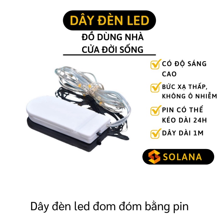 [GIÁ SỈ] Đèn Đom Đóm - Dây Đèn Led Faitylight 1m Dùng Pin Trang Trí Đồ Dùng, Phòng Ngủ 8651