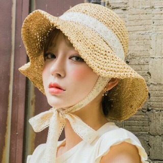 Combo mũ cói thắt nơ hàn quốc cho mẹ và bé