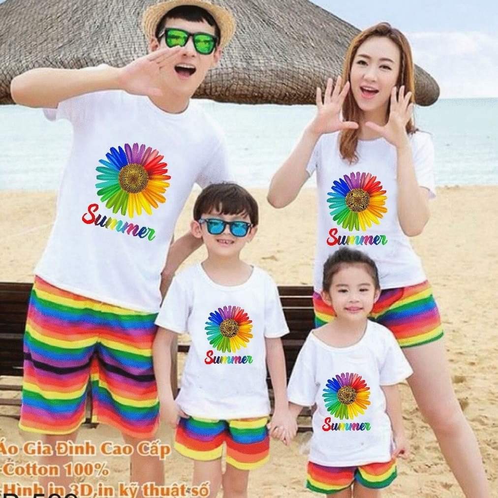 Áo gia đình ,áo nhóm đi biển giá sỉ , đủ màu , đủ size từ 8kg đến 100kg.