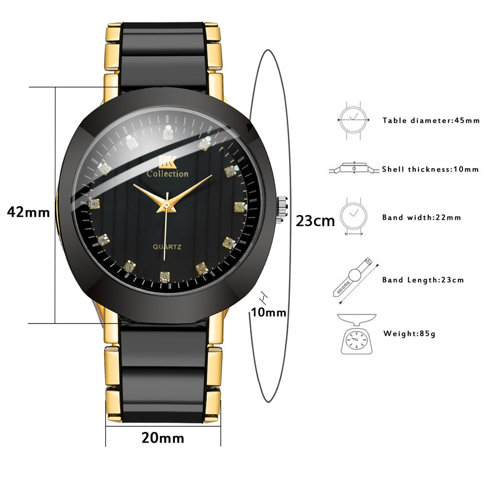 Luxury Rhinestone Men Business Watch Male Fashion Stainless Steel Belt Quartz Watches