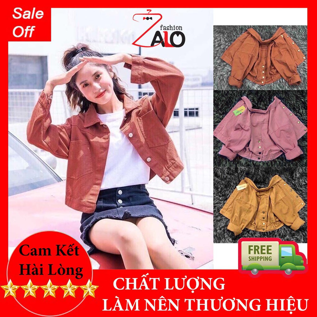 🌟Cao Cấp🌟 Áo Khoác Kaki Nữ Form Lửng Nút Kiểu Sau Lưng Cao Cấp KK026 Khoác JEAN Kaki Nữ - QSTORE