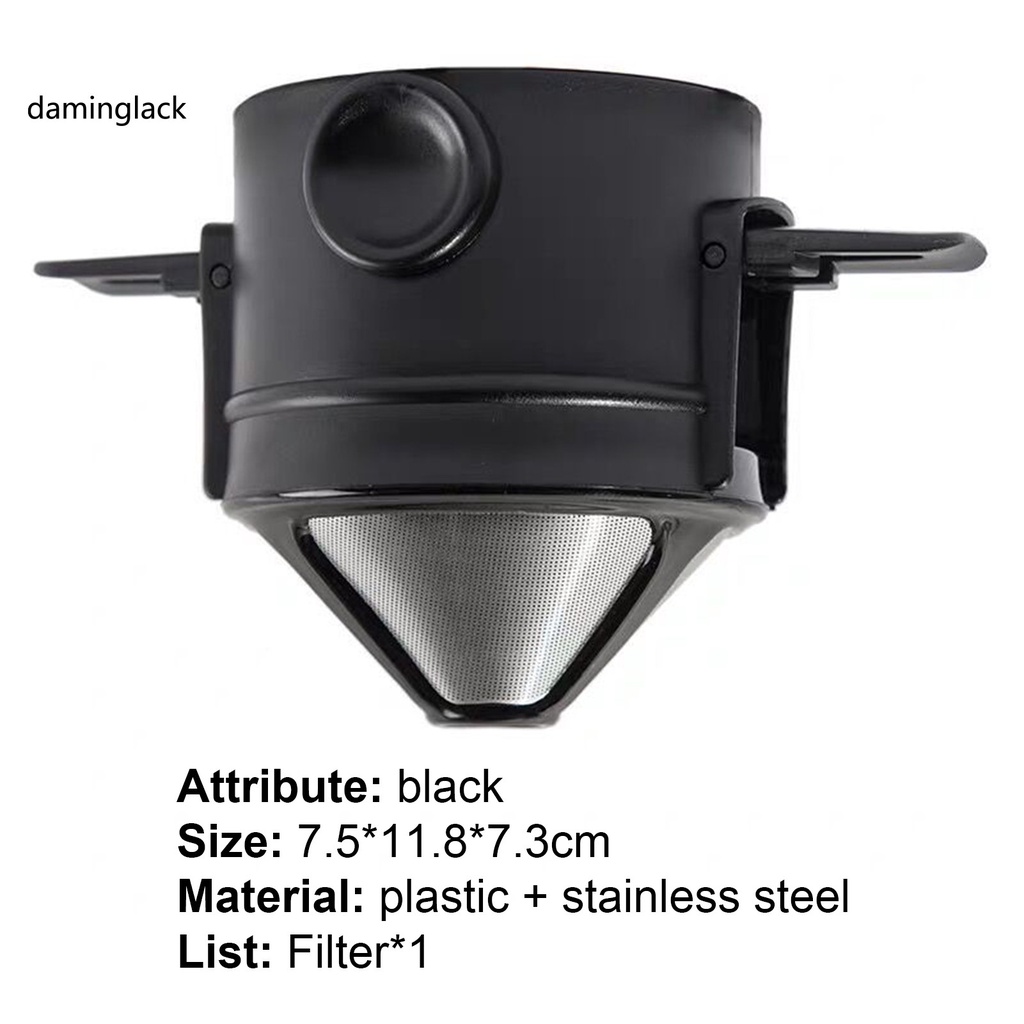 daminglack Household electrical appliances Black Color Coffee Dripper Drip Coffee Filter Supplies Heat Resistant for Home