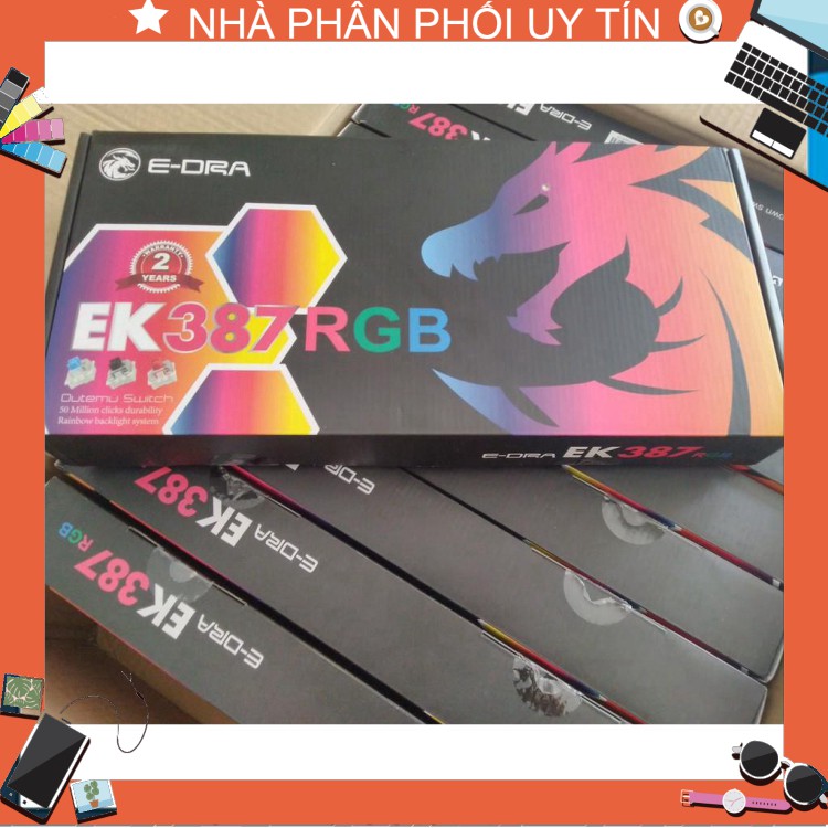 Bàn phím cơ E-DRA EK387 RGB Huano Blue switch Version 2021 | WebRaoVat - webraovat.net.vn