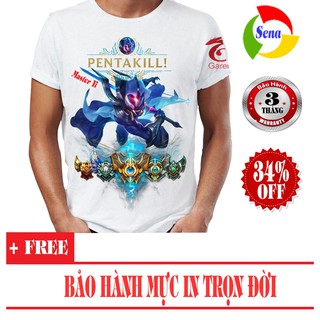 Áo thun 3D Liên Minh Huyền Thoại Master Yi Kiếm Sĩ Vũ Trụ Pentakill LOLYI04 (Trắng)