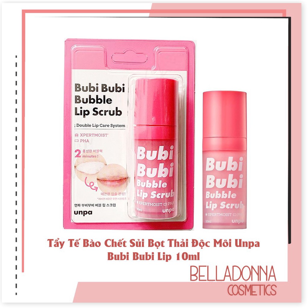 [Mẫu Mới] Gel Tẩy Tế Bào Chết Sủi Bọt Thải Độc Môi Unpa Bubi Bubi Lip 10ml