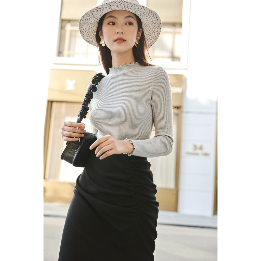 [Mã FADIRECT20 giảm 20K đơn 150K] KOKA Chân váy nhún bên xẻ midi có lót CO01401 | BigBuy360 - bigbuy360.vn