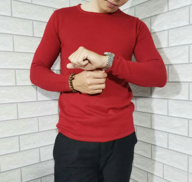 Áo len nam cổ tròn dệt lỗ chất đẹp | BigBuy360 - bigbuy360.vn