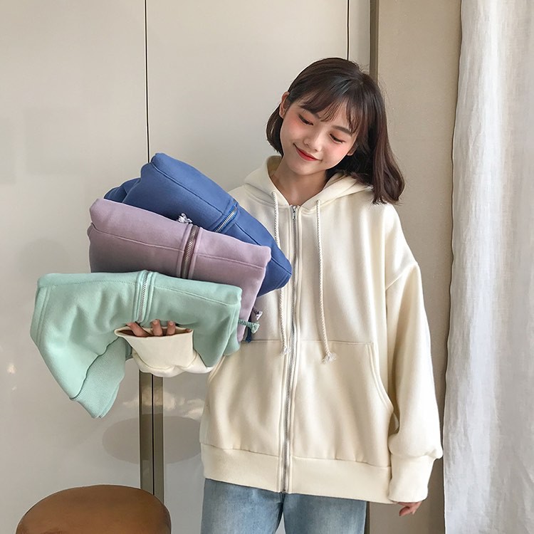 Áo Khoác Zip Trơn unisex