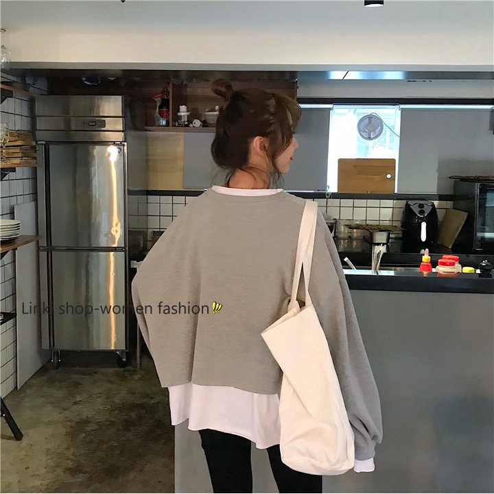 korean loose long sleeved sweater women top | BigBuy360 - bigbuy360.vn