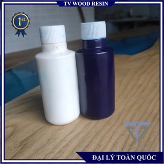2 Màu đặc pha nền sóng biển epoxy resin TV Wood Resin