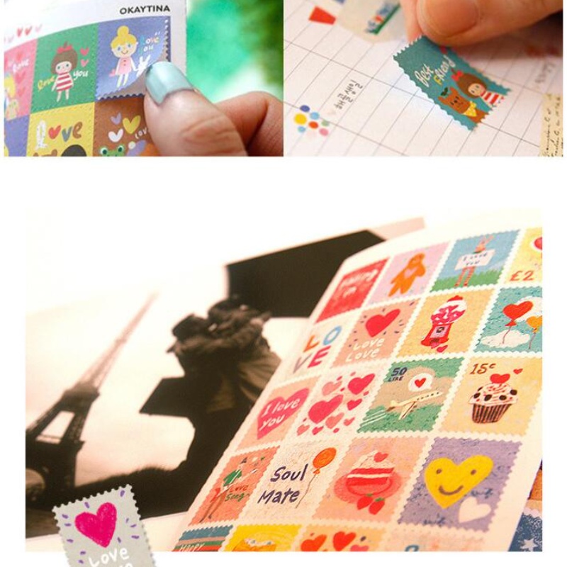 Set 80 Tem Dán Trang Trí Sổ Tay/Nhật Ký Phong Cách Hàn Quốc