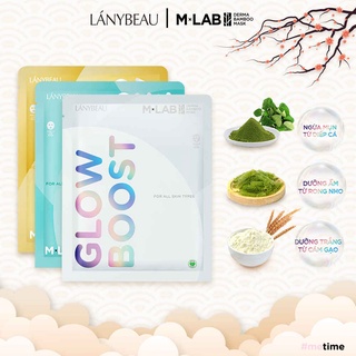 Mặt nạ dưỡng da trắng sáng + dưỡng ẩm + ngừa mụn LÁNYBEAU MLAB Derma Bamboo - Combo mix 3 miếng (28g/miếng)