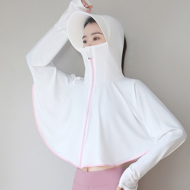 Xiangbao Áo Khoác Chống Nắng Bằng Lụa Lạnh Tay Dài Có Khóa Kéo Trọng Lượng Nhẹ Cho Nữ Đi Bộ Đường Dài Mùa