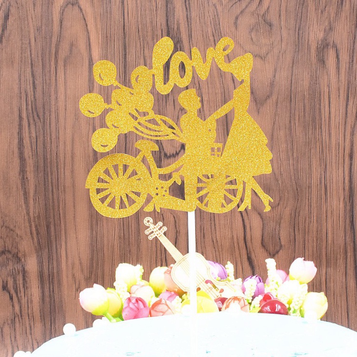 10 Que cắm khung chữ happybirday loại 2 trang trí bánh kem, trang trí bánh sinh nhật