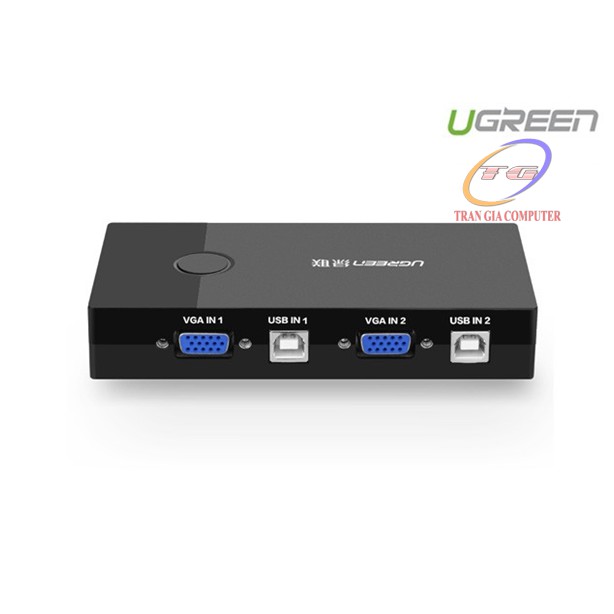 Bộ chuyển tín hiệu 2 CPU dùng 1 Màn hình KVM Switch USB Chính hãng Ugreen 30357 cao cấp